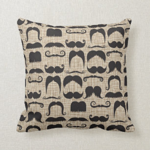 Retro mustaschMoustacheStache mönster Kudde
