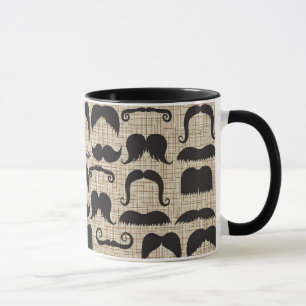Retro mustaschMoustacheStache mönster Mugg