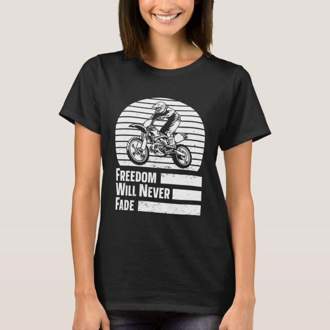 Retro Mx Motocross Freedom Bike  Dirt Biking 4th O T Shirt (Framsida)