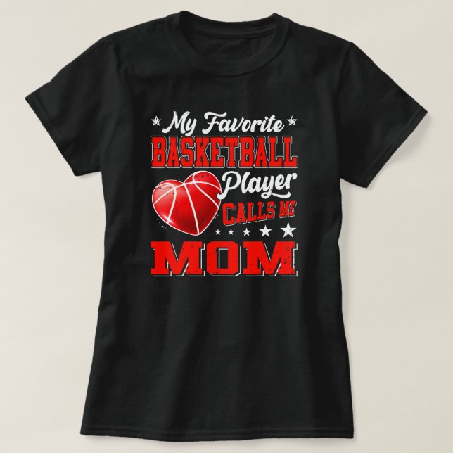 Retro My Favorite Basketball Player Calls Me Mom  T Shirt (Design framsida)
