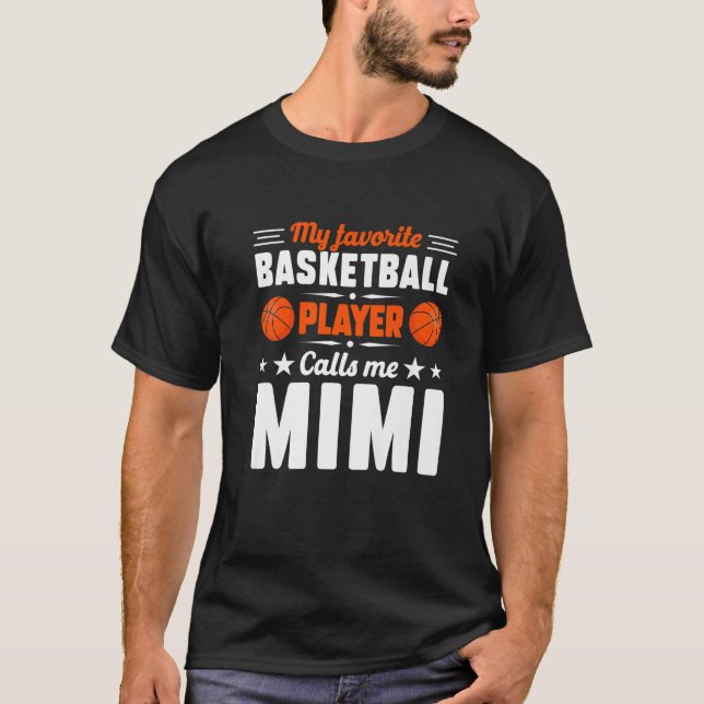 Retro My Favorite Basketball Player ringer mig Mim T Shirt (Framsida)