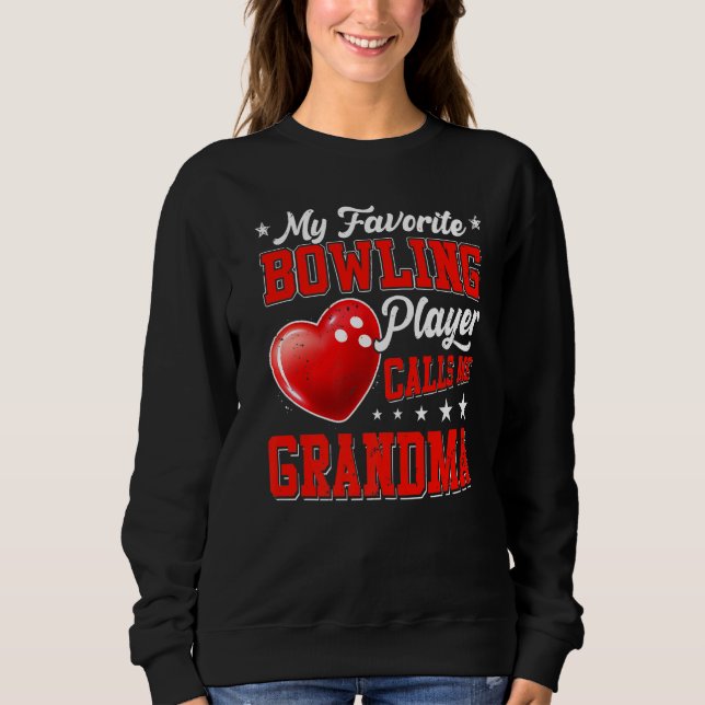 Retro My Favorite Bowling Player kallar mig Grandm T Shirt (Framsida)