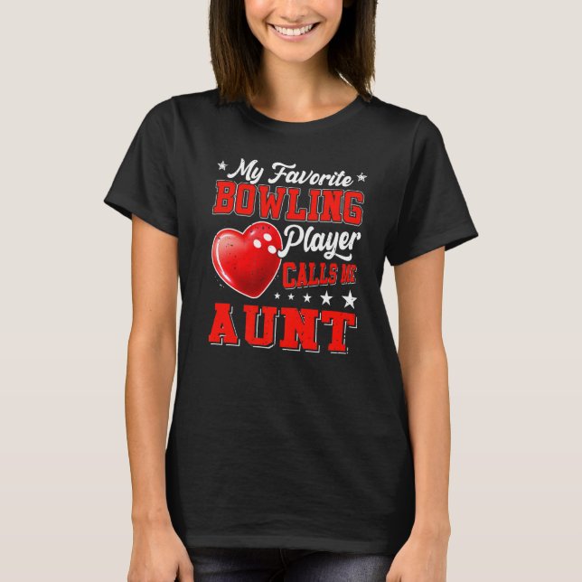 Retro My Favorite Bowling Player ringer mig Moster T Shirt (Framsida)