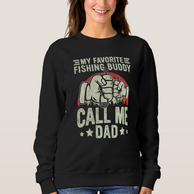 Retro My Favorite Fishing Buddy Call Me Dad Fishin T Shirt (Framsida)