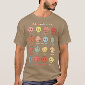 Retro My Feelings Emotion Ansikte Mental Health Ma T Shirt