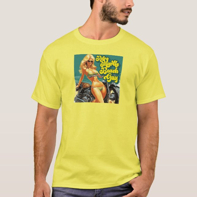 Retro Myrtle Beach Guy Bike Week T Shirt (Framsida)