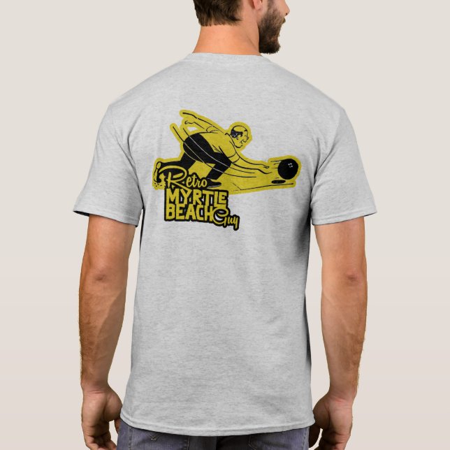 Retro Myrtle Beach Guy Bowling T Shirt (Baksida)