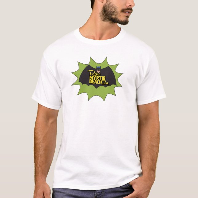 Retro Myrtle Beach Guy Caped Crusader T Shirt (Framsida)