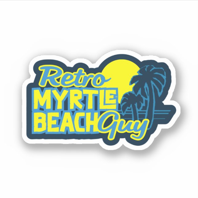 Retro Myrtle Beach Guy Klistermärken (Framsida)