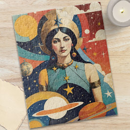 Retro Mystisk Celestial Stjärngudinna Pussel