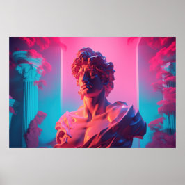 Retro Mythos: Vaporwave Homage to Greece Mythology Poster