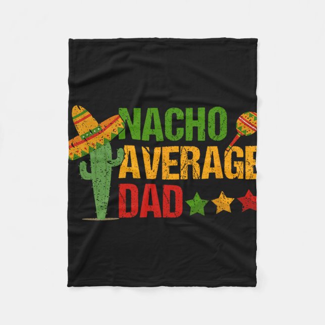 Retro Nacho Average Pappa för Cinco de Mayo Fleecefilt (Framsidan)