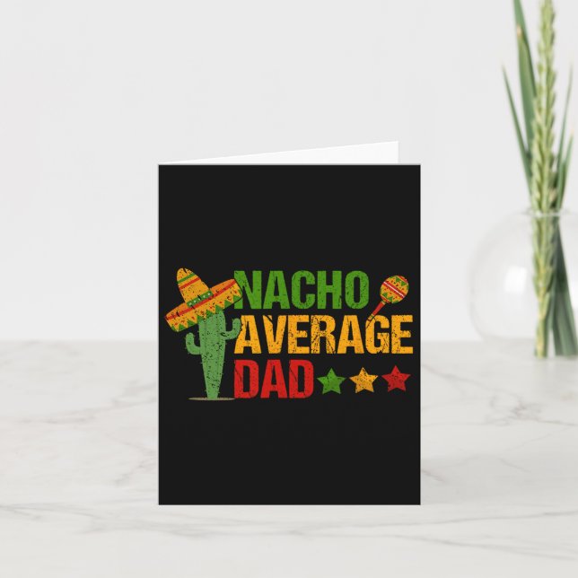 Retro Nacho Average Pappa för Cinco de Mayo Kort (Framsida)