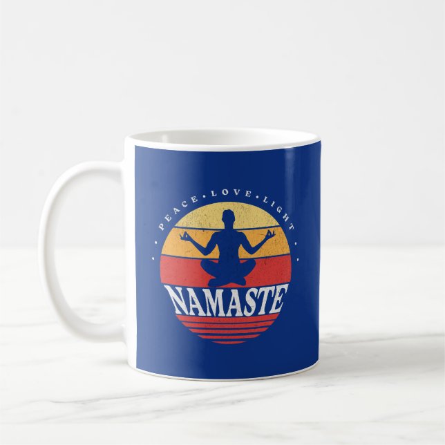Retro Namaste, yoga pose Kaffemugg (Vänster)