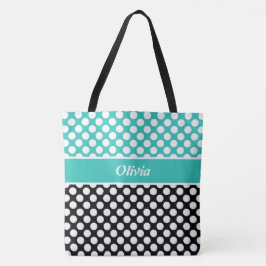 Retro Named Turcos, Black & White Polka Dot Tygkasse
