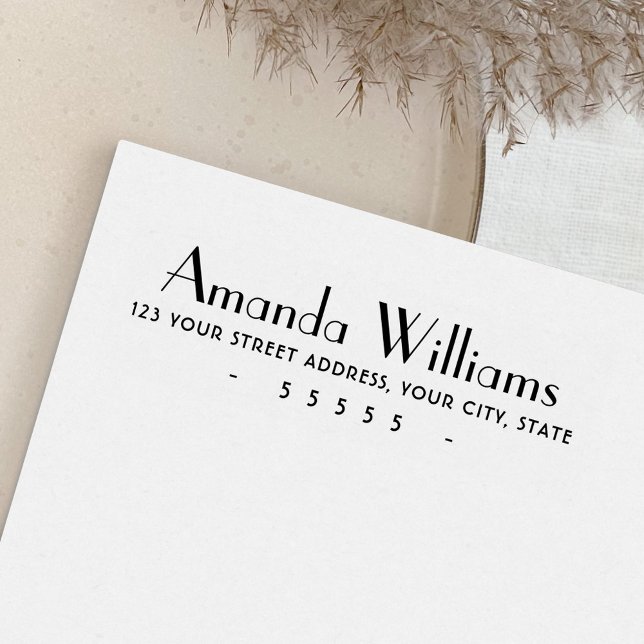 Retro namn och returadress självbläckande stämpel (Skapare uppladdad)