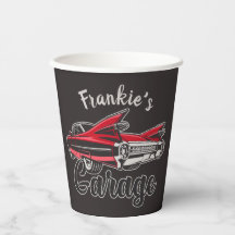 Retro NAMN Red Caddy Vintage Classic Car Garage