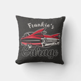 Retro NAMN Red Caddy Vintage Classic Car Garage Kudde