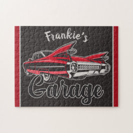 Retro NAMN Red Caddy Vintage Classic Car Garage Pussel