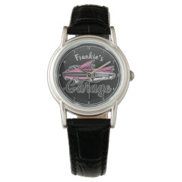 Retro NAMN Rosa Caddy Vintage Classic Car Garage Armbandsur