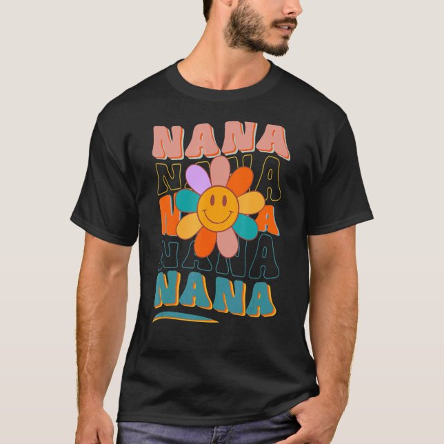 Retro Nana-Daisy Färg Daisy blomma ny Au-lösning T Shirt (Framsida)