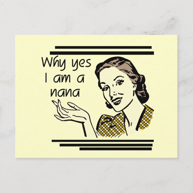 Retro Nana T-shirts och presenter Vykort (Framsida)