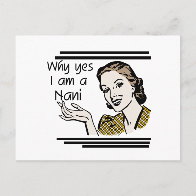 Retro Nani T-shirts och GIfts Vykort (Framsida)