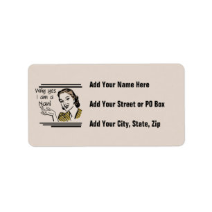 Retro Nani T-tröja och gåvor Adressetikett