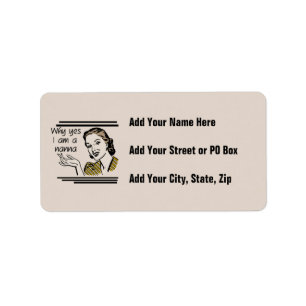 Retro Nanna T-tröja och gåvor Adressetikett