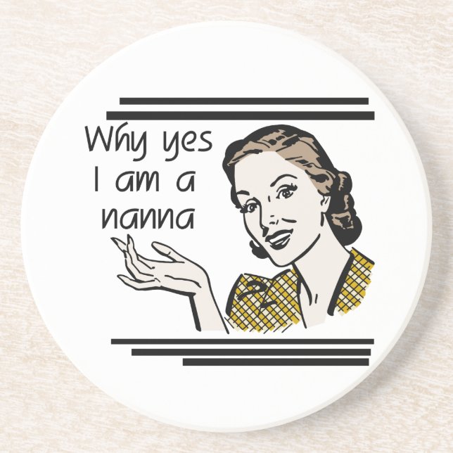 Retro Nanna T-tröja och gåvor Underlägg Sandsten (Framsidan)