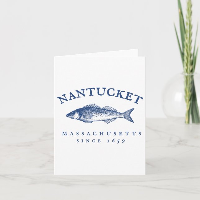 Retro Nantucket Machusetts Fishing Kort (Framsida)