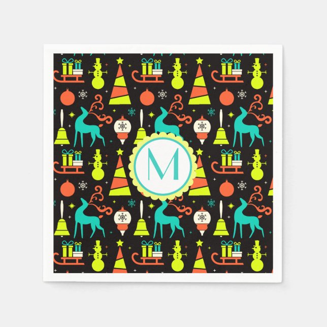 Retro napkins under århundradets fem år pappersservett (Framsidan)