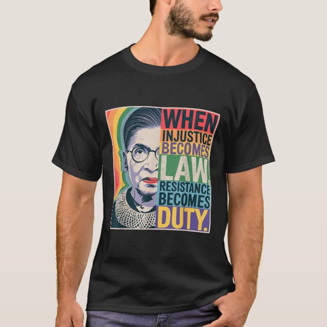 Retro när orättvisa blir lagmotstånd t shirt (Framsida)