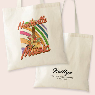 Retro Nashville Bachelorette Personlig Tote Bag Tygkasse