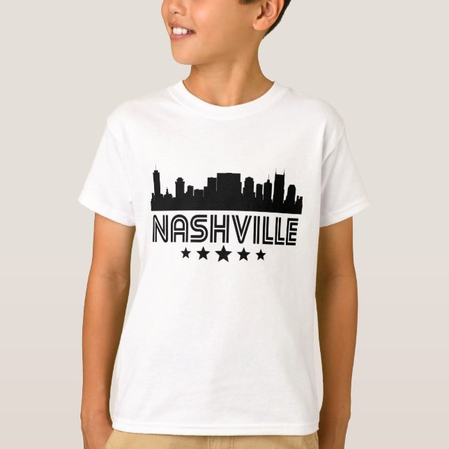 Retro Nashville horisont T Shirt (Framsida)