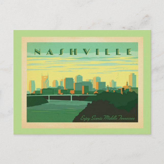 Retro Nashville Vykort (Framsida)