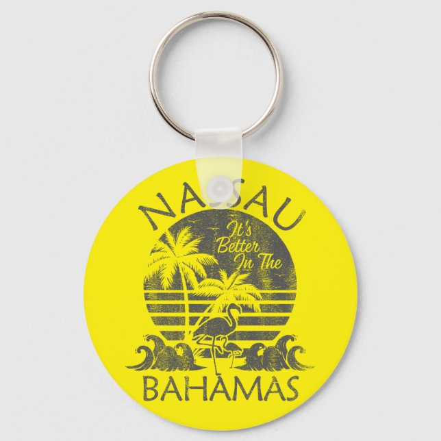 Retro Nassau Bahamas Vacation Bahamas Cruise Nyckelring (Framsida)