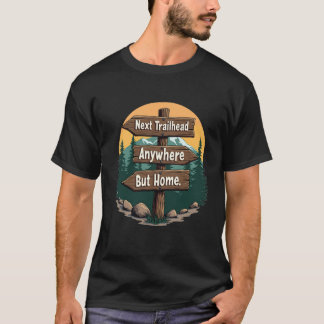 Retro National Park Trail Skylt Vandring Äventyr T Shirt