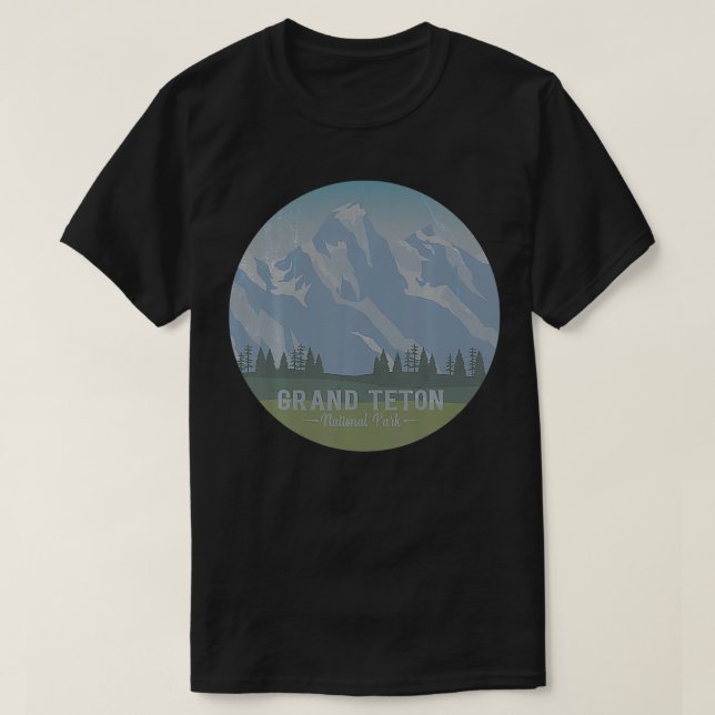 Retro National Park Tshirt Grand Teton National Pa T Shirt (Design framsida)