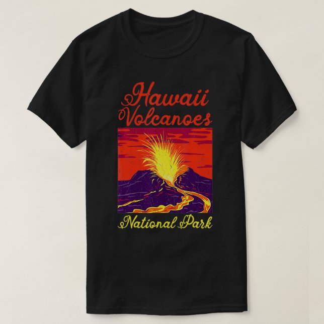 Retro National Park Tshirt Hawaii Vulkaners Nation T Shirt (Design framsida)