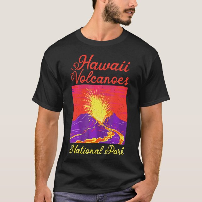 Retro National Park Tshirt Hawaii Vulkaners Nation T Shirt (Framsida)