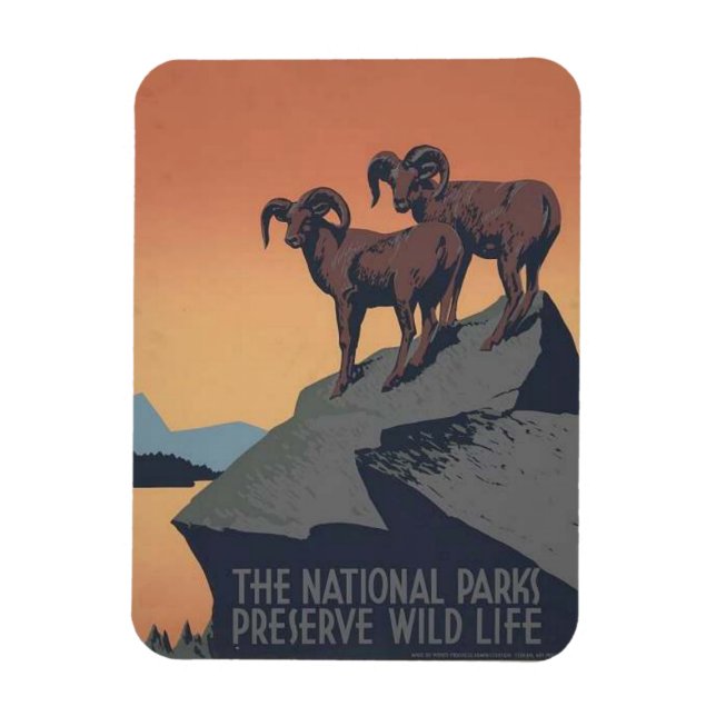 Retro National Parker Travel Poster Magnet (Vertikal)