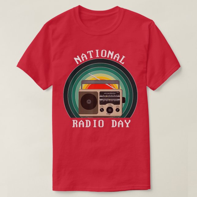Retro National Radio Day Ham Radio Costume T Shirt (Design framsida)