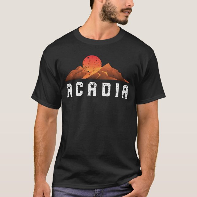 Retro nationalpark för vintageAcadia T Shirt (Framsida)
