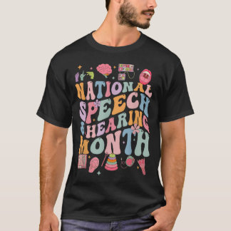Retro nationellt talhörsel månad Slp tal T Shirt