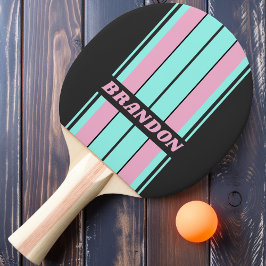 Retro Natt Prism Bräda Ränder med Namn Pingisracket