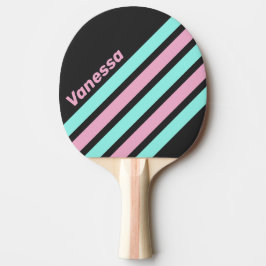 Retro Natt Prism Vinklad Randig med Namn Pingisracket