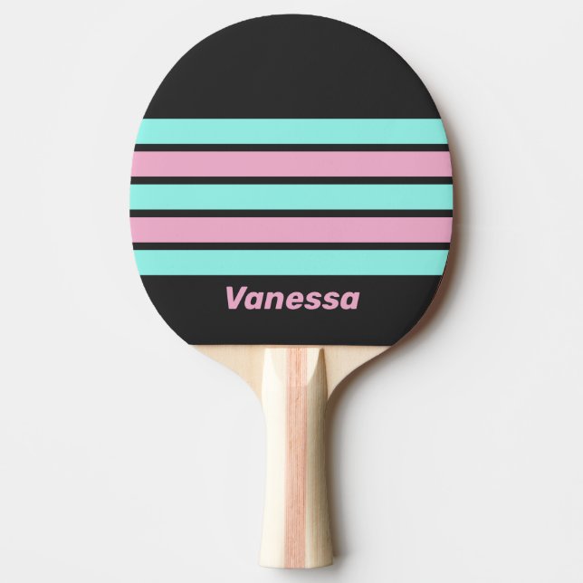 Retro Natt Prisma Tvärstrimmig med Namn Pingisracket (Framsidan)