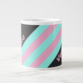 Retro Natt Prismaränder med Namn Jumbo Mugg