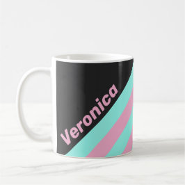 Retro Natt Prismaränder med Namn Kaffemugg